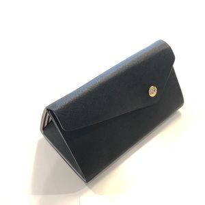 Black Henri Bendel saffiano leather sunglass case